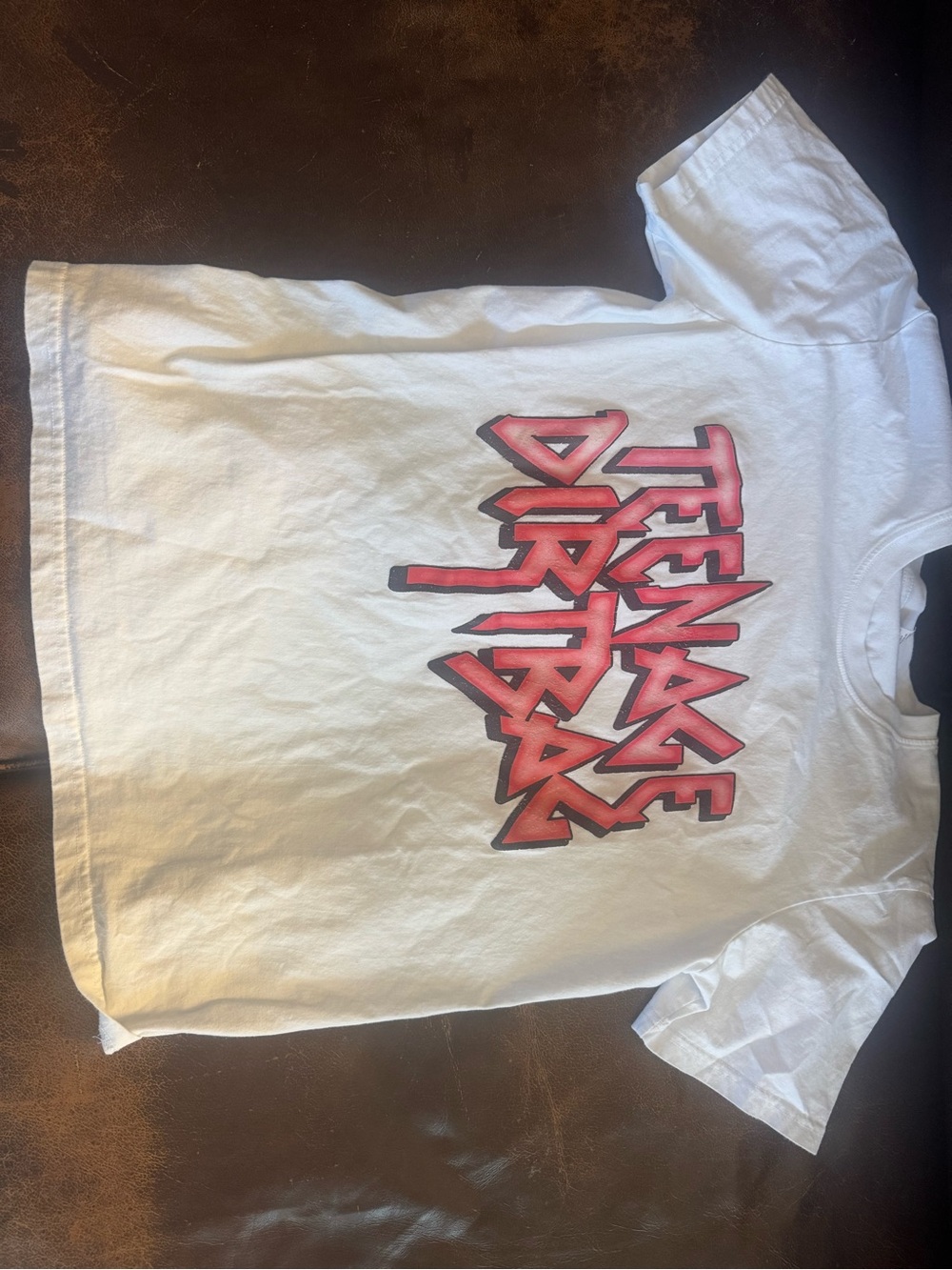 White Kids' Short-Sleeve Tee with Red Graphic